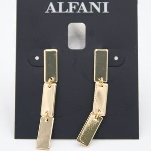 Women's Alfani Gold - Tone Tablet Linear Drop Earrings NEW